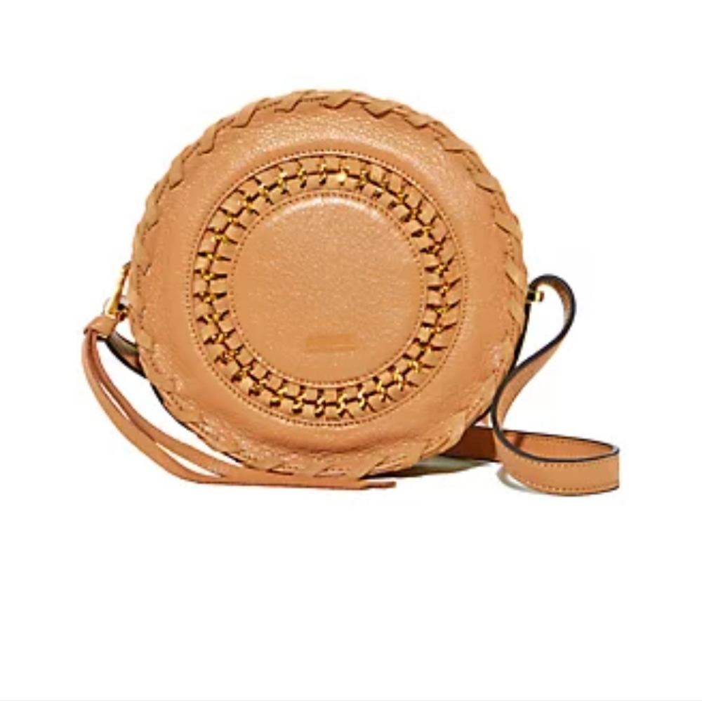 Aimee Kestenberg Tan Leather Harper Crossbody Circle Canteen Style